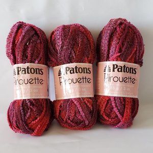 3 New Patons Pirouette-Deep Wine Shimmer